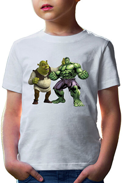 OEM Παιδικό T-shirt Shrek Hulk Ugly Medieval Big Ears Wonder Curious Marvel