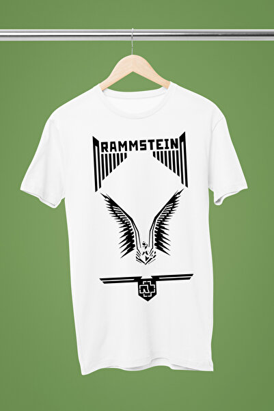 MAGORS Тениска с къс ръкав и принт от памук RAMMSTEIN, стандартна рок музика