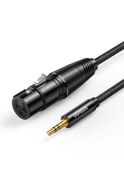 Ugreen Kabel przewód audio 3.5mm mini jack (męski) - XLR (żeński) 1m czarny