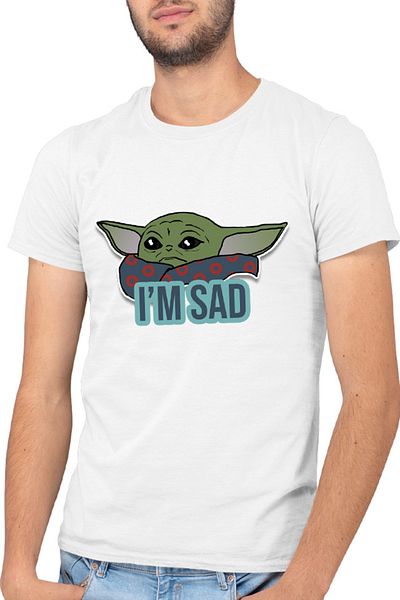 OEM Men's T-shirt Baby Yoda Sad Cry Star Wars