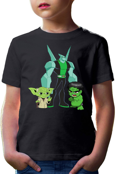 OEM Детска тениска Ben10 Hulk Yoda Master Chibi Wildmutt