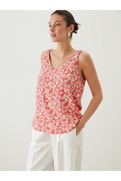LC Waikiki New Season V-Neck Floral Blouse - S5Oa39Z8