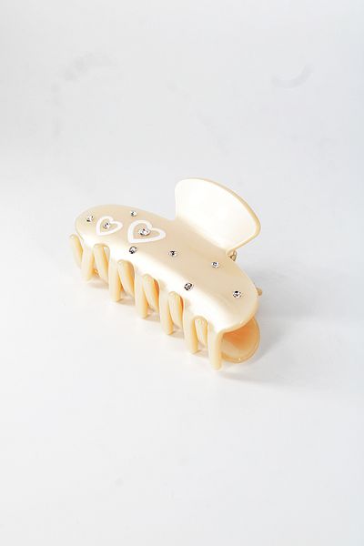 Roberta Lorenz Heart Pattern Crystal Stone 8 cm Clasp