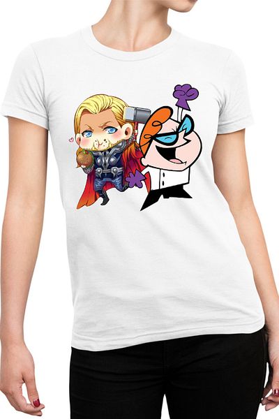 OEM Tricou Femei Thor Dexter Cartoons Hero Genius