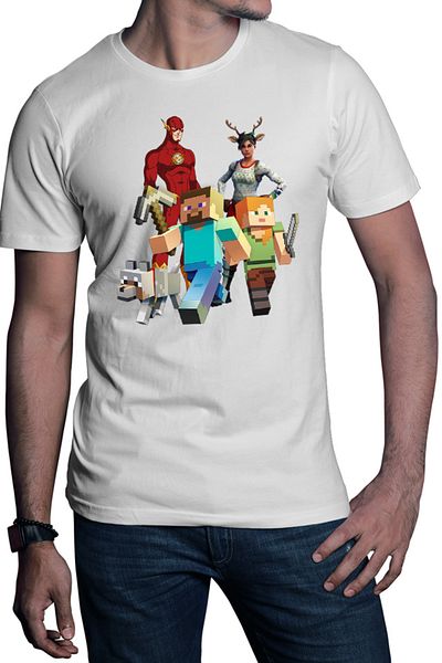 OEM Men's T-shirt Minecraft Dog Couple Fortnite Flash