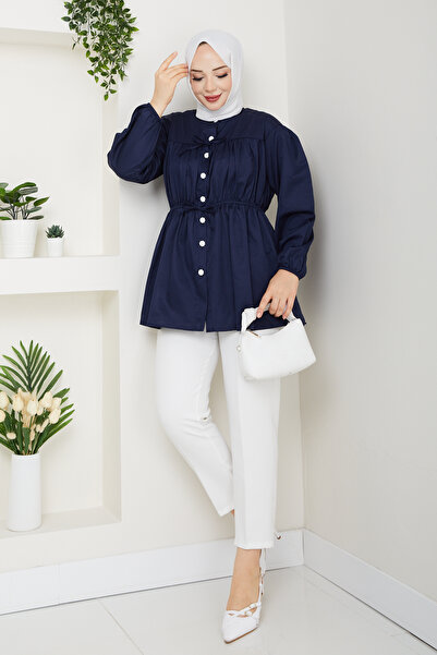 Pamuk Butik Γυναικείο πουκάμισο με λεπτομέρεια με κορδόνια