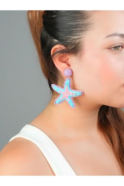 Sumen Butik Summer Dangle Earrings with Starfish Figure