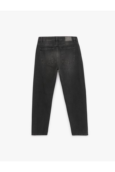 Koton Cotton Regular Waist Vintage Straight Fit Jean Pants