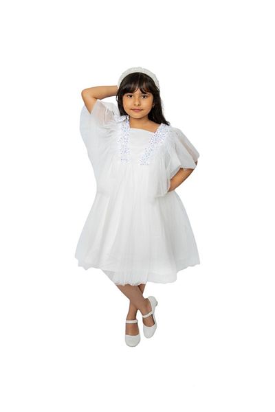 ddaniela Dragonfly dress with sequins Pure white