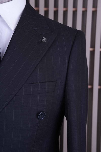 CASABA Striped Men's Double Breasted Suit 7408