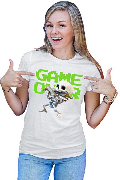 OEM Tricou Femei Clash Royale Skeleton Game Over Swords