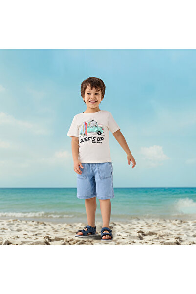 Juniors Printed T-shirt with Short Sleeves