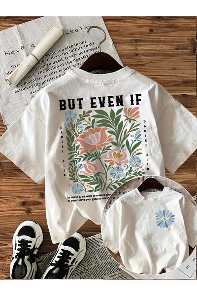 AEMİ Unisex but Even if Printed Oversize Crew Neck T-Shirt