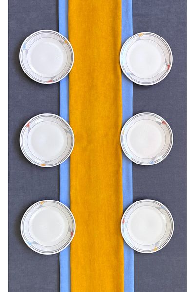 Erbaşlar Luxury Ceramic Never Pattern Cake Set for 6 People Cake Plate (20 cm)