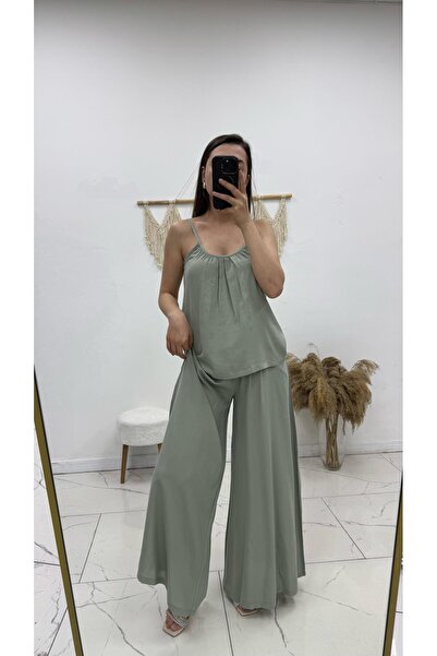 DAPHN ✅   Bottom Top Set – Wide Leg Pants with Pockets, Drawstring Blouse wit...
