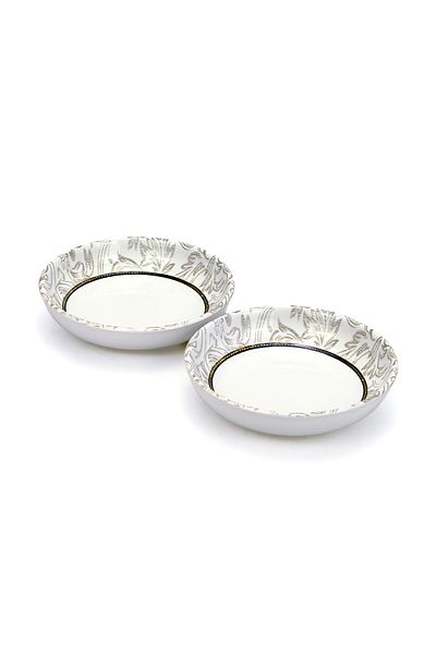 Edessa Ceramic ELANA 13cm Round Serving Bowl, White (Set of 4)