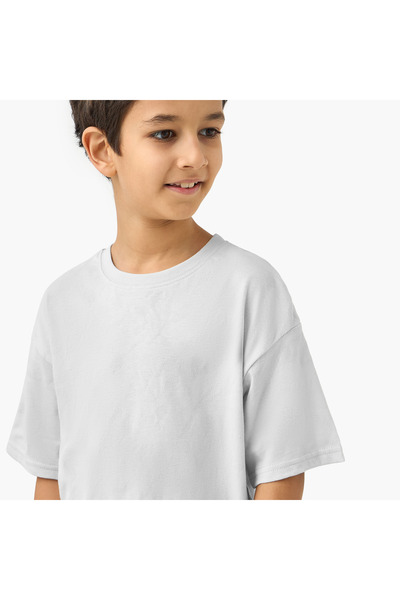 Juniors Solid Crew Neck T-shirt with Short Sleeves