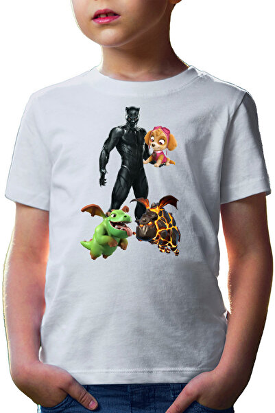 OEM Tricou copii Black Panter Paw Patrol Clash Royale Of Clans