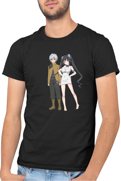 OEM Tricou barbati DanMachi Bell Hestia Omori Fujino Action Anime Kage