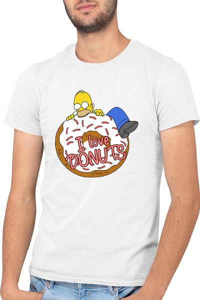 OEM Men's T-shirt The Simpsons Donut Love Homer Game Maggie