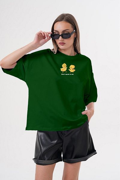 JANSO GROUP -Women Cotton Printed Don'T Speak to Me Short Sleeve Tshirt Oversize Large Size