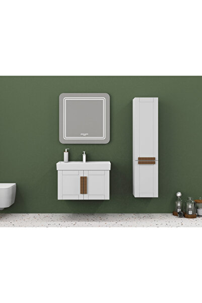 Pierre Cardin Aris ANTIQUE WHITE 80cm Led Aynalı Banyo Dolabı