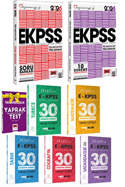 Yargı Yayınları 2026 Yargı EKPSS Soru Bankası+EKPSS Deneme Sınavı+Yediiklim E...