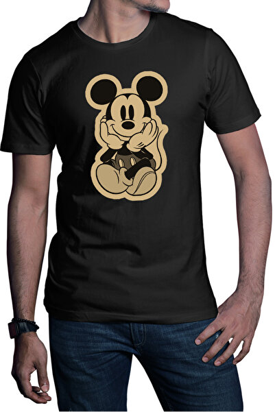 OEM Ανδρικό T-shirt Mickey Mouse Disney Retro Sitting Παιχνιδιάρικο Αστείο