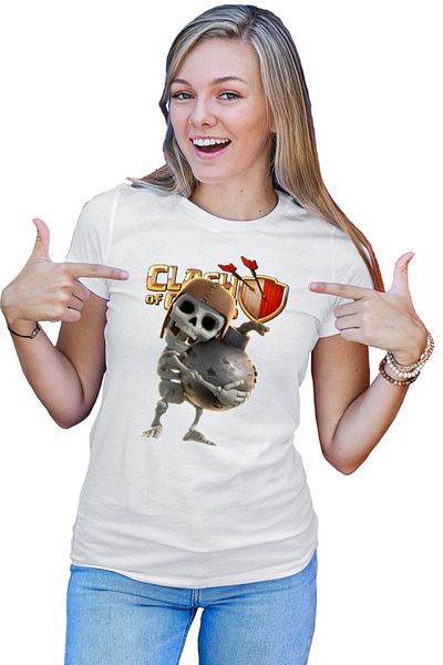 OEM Tricou Femei Clash of Clans Team Players Opponents Skeleton Funny