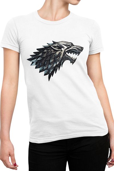 OEM Tricou Femei Game of Thrones Wolf Head Banner Tribute