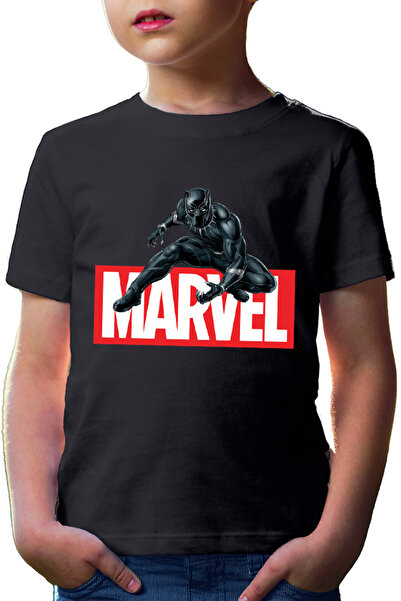 OEM Tricou copii Black Panter Marvel Logo Feline Superhero