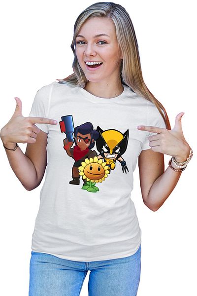OEM Tricou Femei Brawl Stars Shelly Fighter Zombies Green Wolverine