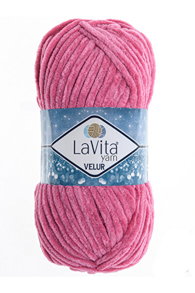 LaVita Yarn خيط حياكة يدوي مخملي 100% بوليستر 100 جرام (4121 وردة مجففة)