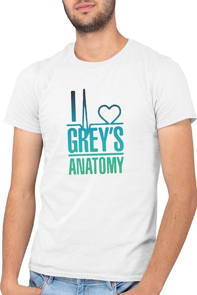 OEM Tricou barbati Grey Anatomy Logo Heart Love Medics Gradient