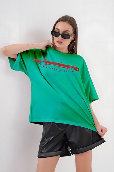 JANSO GROUP -Men's Cotton Printed Monte Carlo Car 1 Short Sleeve Tshirt Oversize Big Size