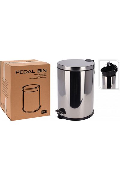 Koopman Coș de gunoi cu pedală, 30L, oțel inoxidabil