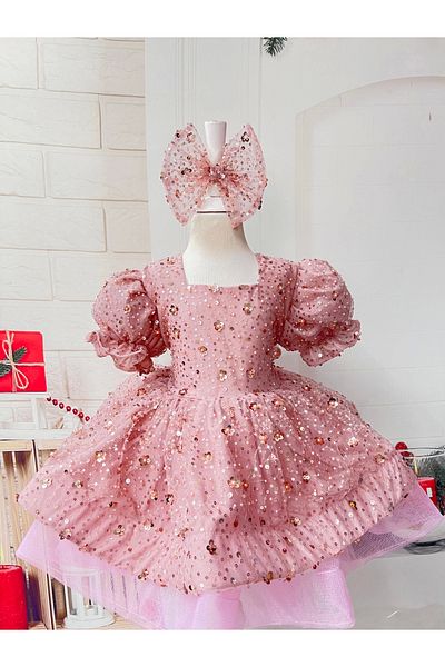 Nissa : Pink Sparkle Girl's Dress Evening Dress