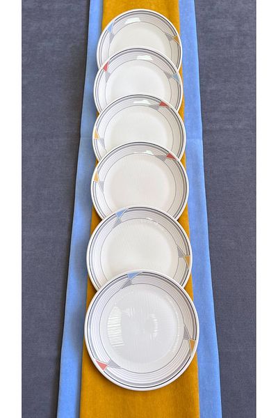 Erbaşlar Luxury Ceramic Never Pattern Cake Set for 6 People Cake Plate (20 cm)
