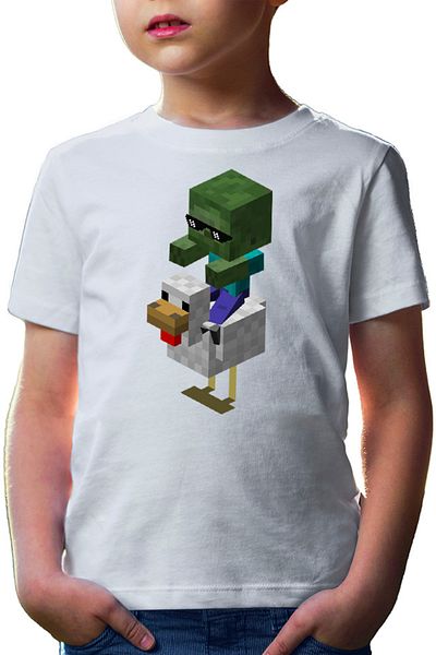 OEM Tricou copii Minecraft Mini Zombie Ride Chicken