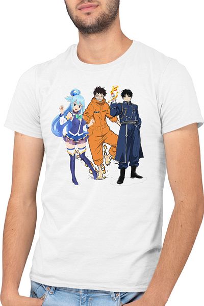 OEM Men's T-shirt Fire Force Kusakabe Animeeater Konosuba
