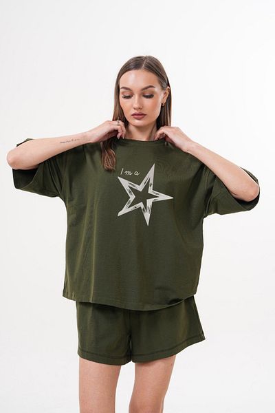 JANSO GROUP -Men's Cotton Printed Star Short Sleeve Tshirt Oversize Big Size