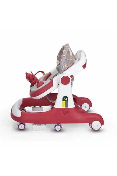 Little Mom Premergator bebelusi 2 in 1 cu functie de antepremergator Little Mom Cosmos Red, cu 6 roti silentioa