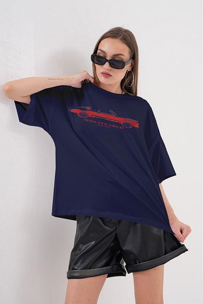 JANSO GROUP -Men's Cotton Printed Monte Carlo Car 1 Short Sleeve Tshirt Oversize Big Size