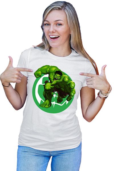 OEM Tricou Femei Hulk Logo Icon Fist Power Comics