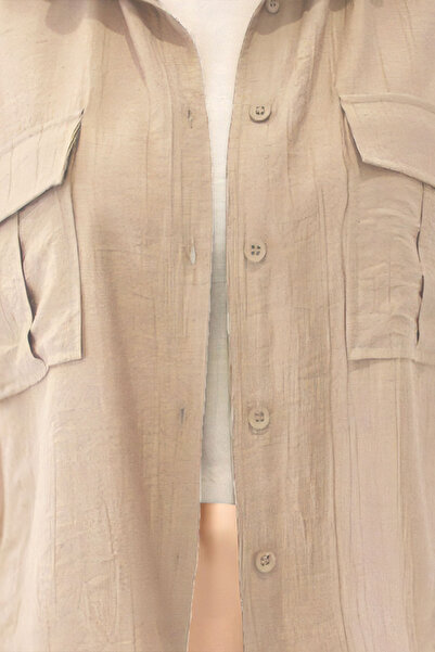 Vitrin Crinkle Fabric Shirt with Cover Pocket