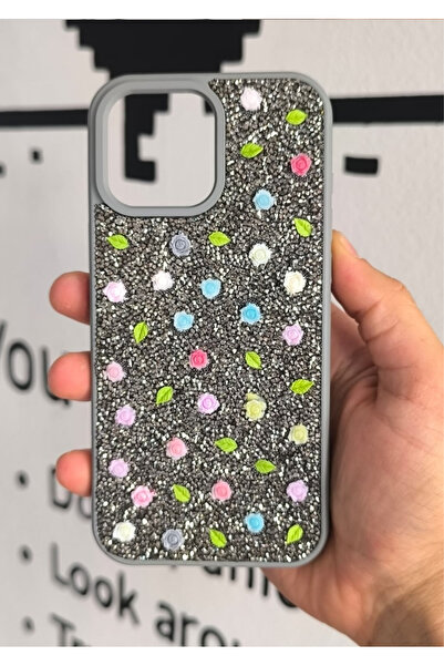 foxpower İphone 16 Pro Max Kılıf Gül Desenli Lüx Silikon