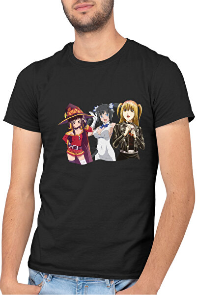 OEM Tricou barbati DanMachi Hestia Konosuba Megumi Death Note Misa