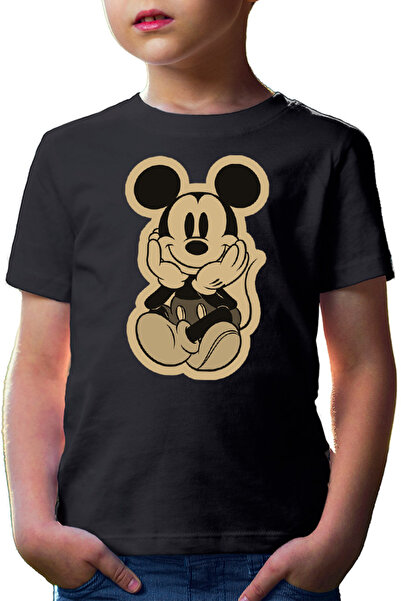 OEM Παιδικό μπλουζάκι Mickey Mouse Disney Retro Sitting Playing Funny Kids