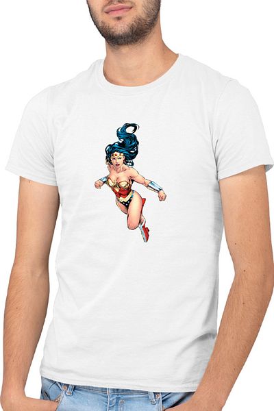 OEM Men's T-shirt Wonder Woman Fly Cape Adventure Powers
