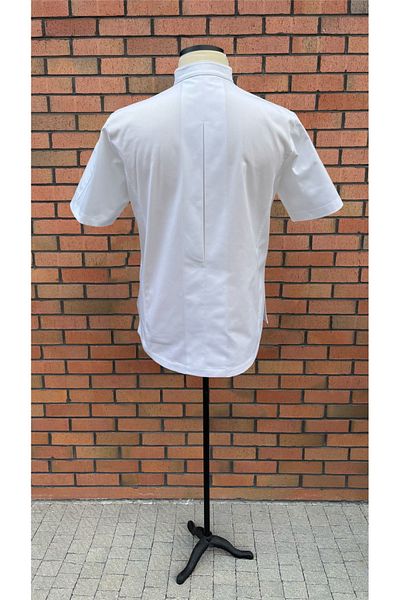apr-10 S-89 Name Embroidered Stand Collar Shirt Type Men's Chef Cook Jacket